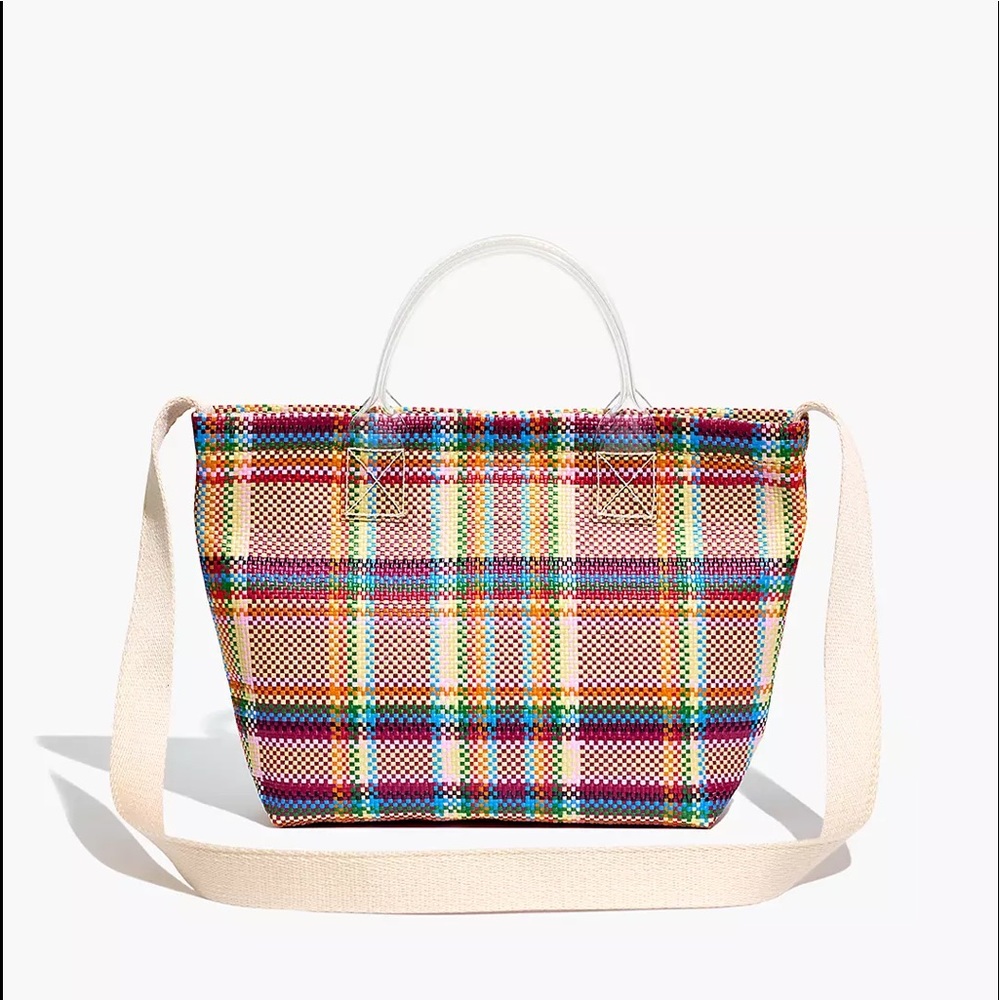 Rainbow Plaid Beach Tote | Madewell